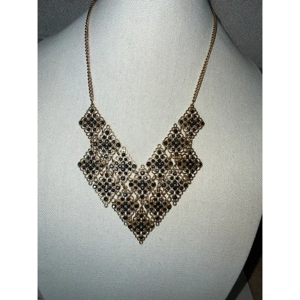 Charming Charlie’s Gold Marcasite Necklace